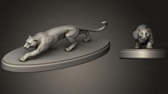 Статуэтки животных (Пантер13, STKJ_1247) 3D модель для ЧПУ станка